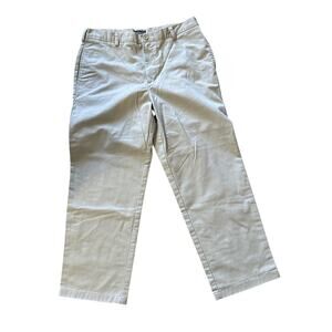 IZOD Pants Mens 36x30 Beige American Chino Flat Front Straight Leg Casual Khaki